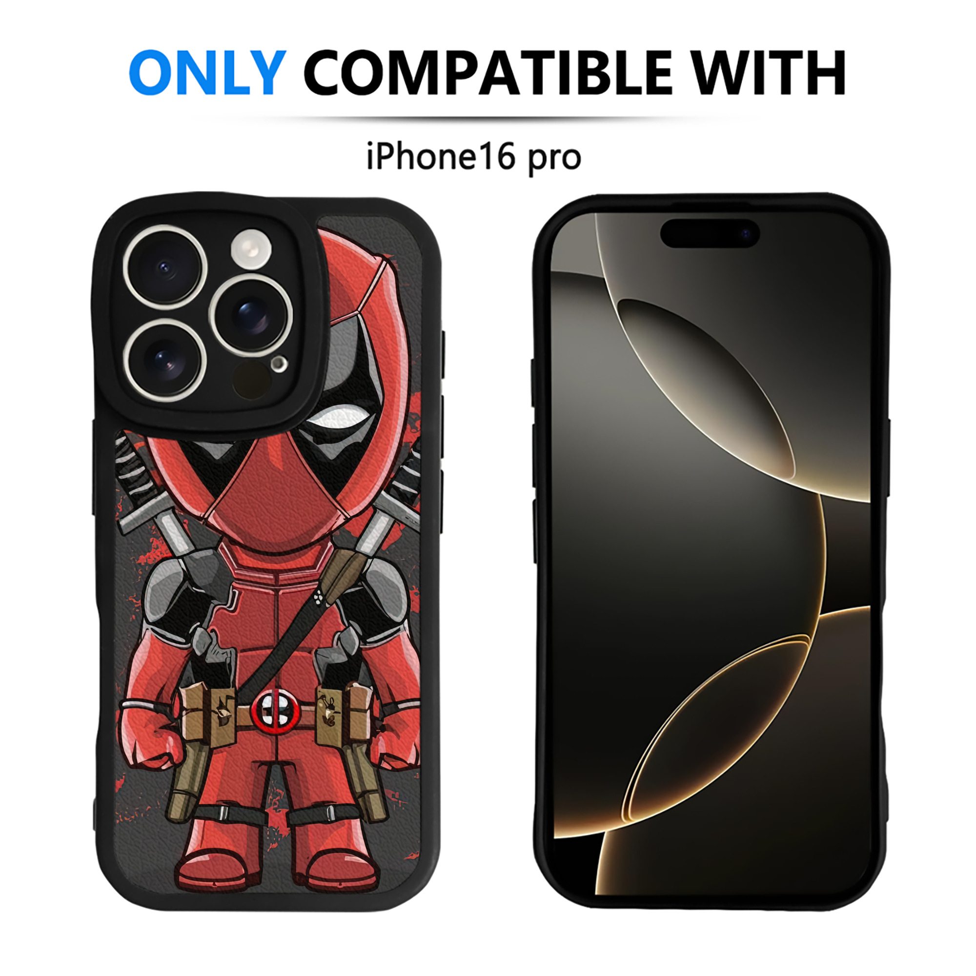 （画像用） Deadpool デッドプール 【iPhone 16シリーズ対応】シリコンスマホケース（レザー調） 材質：シリコン